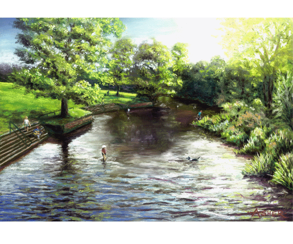 Earlham Park, Norwich - pastel by Jon Asher