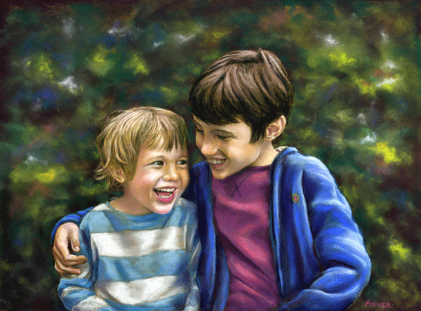 Lenny and Sammy - pastel by Jon Asher